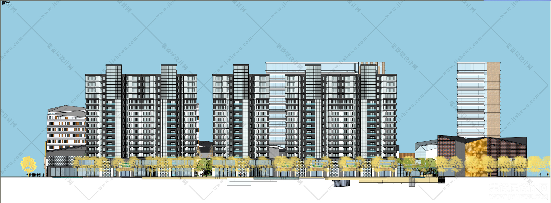 现代风格商业建筑模型-18