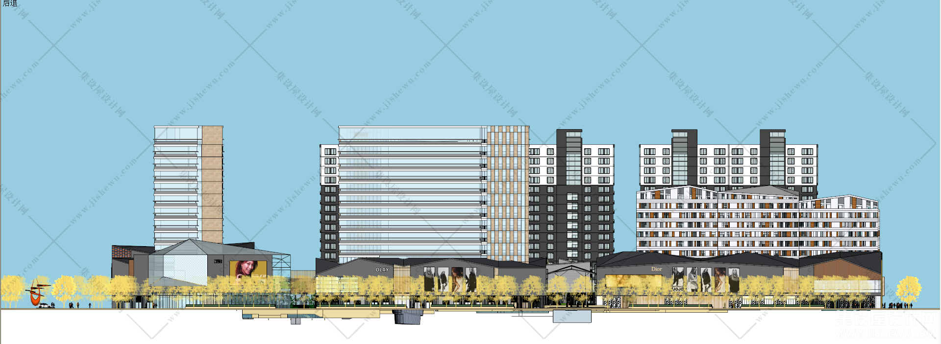 现代风格商业建筑模型-21