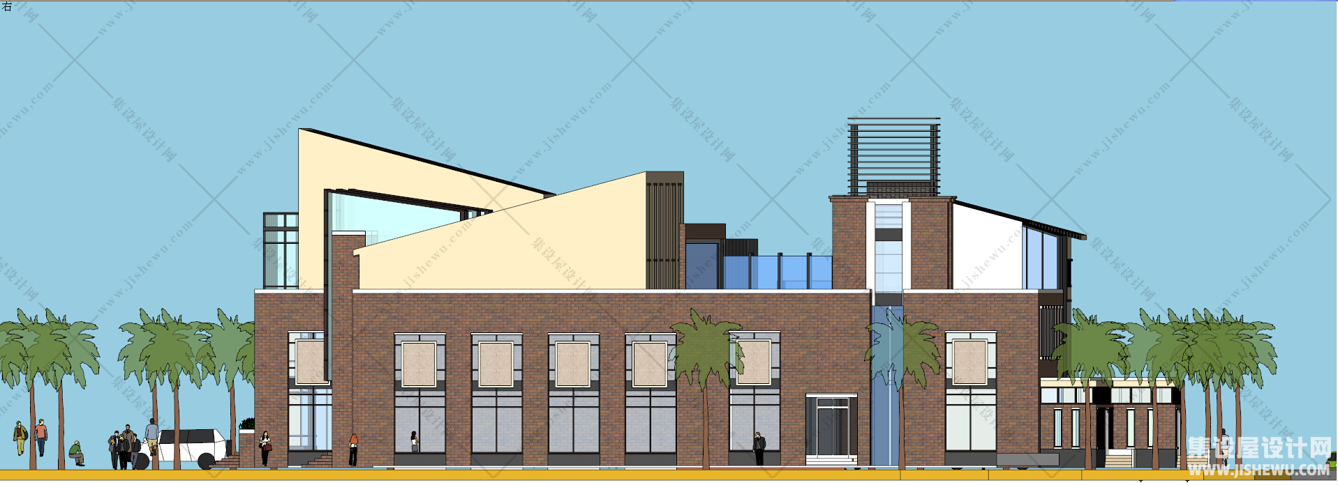 现代风格商业建筑模型-18