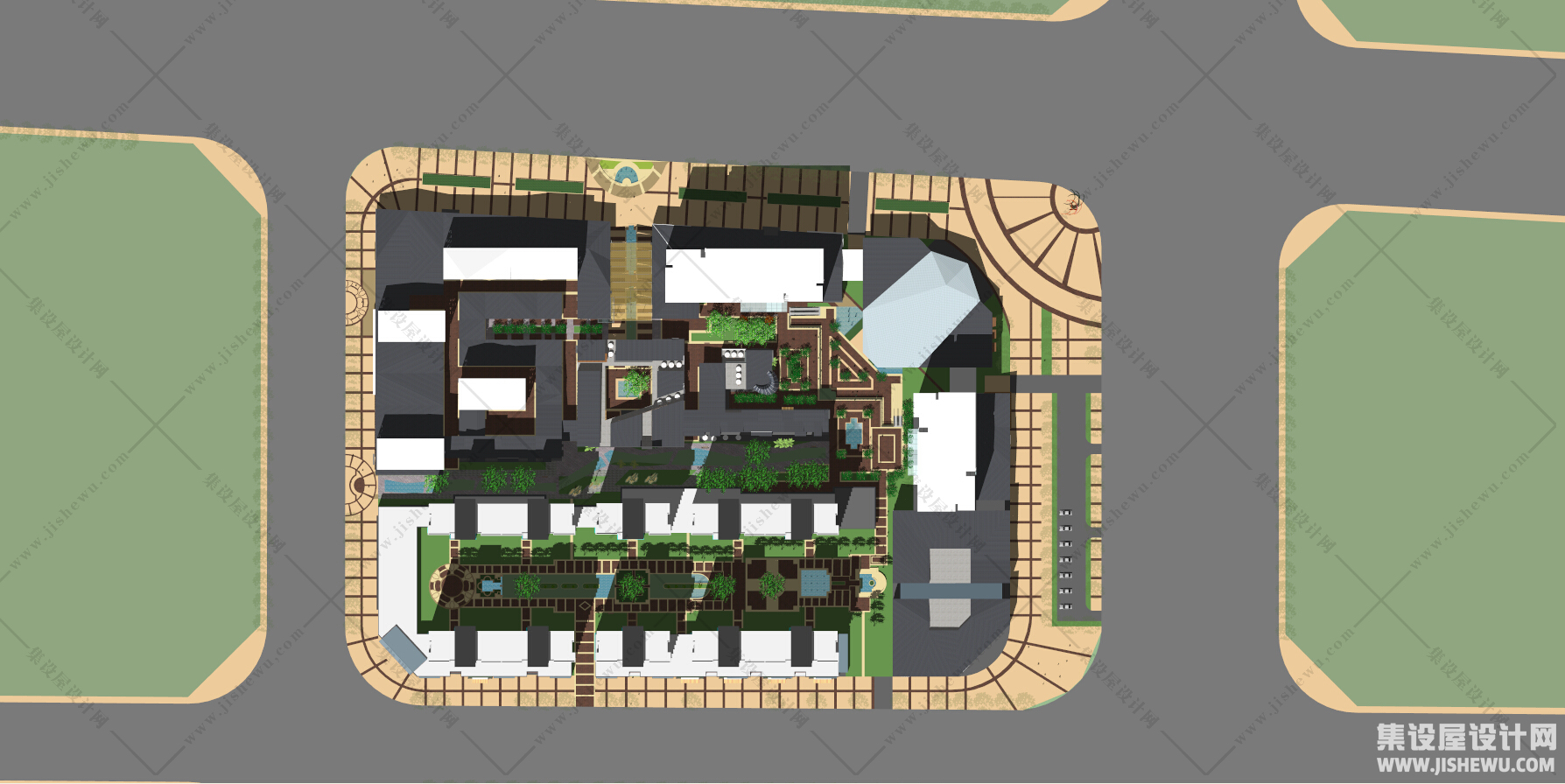 现代风格商业建筑模型-1