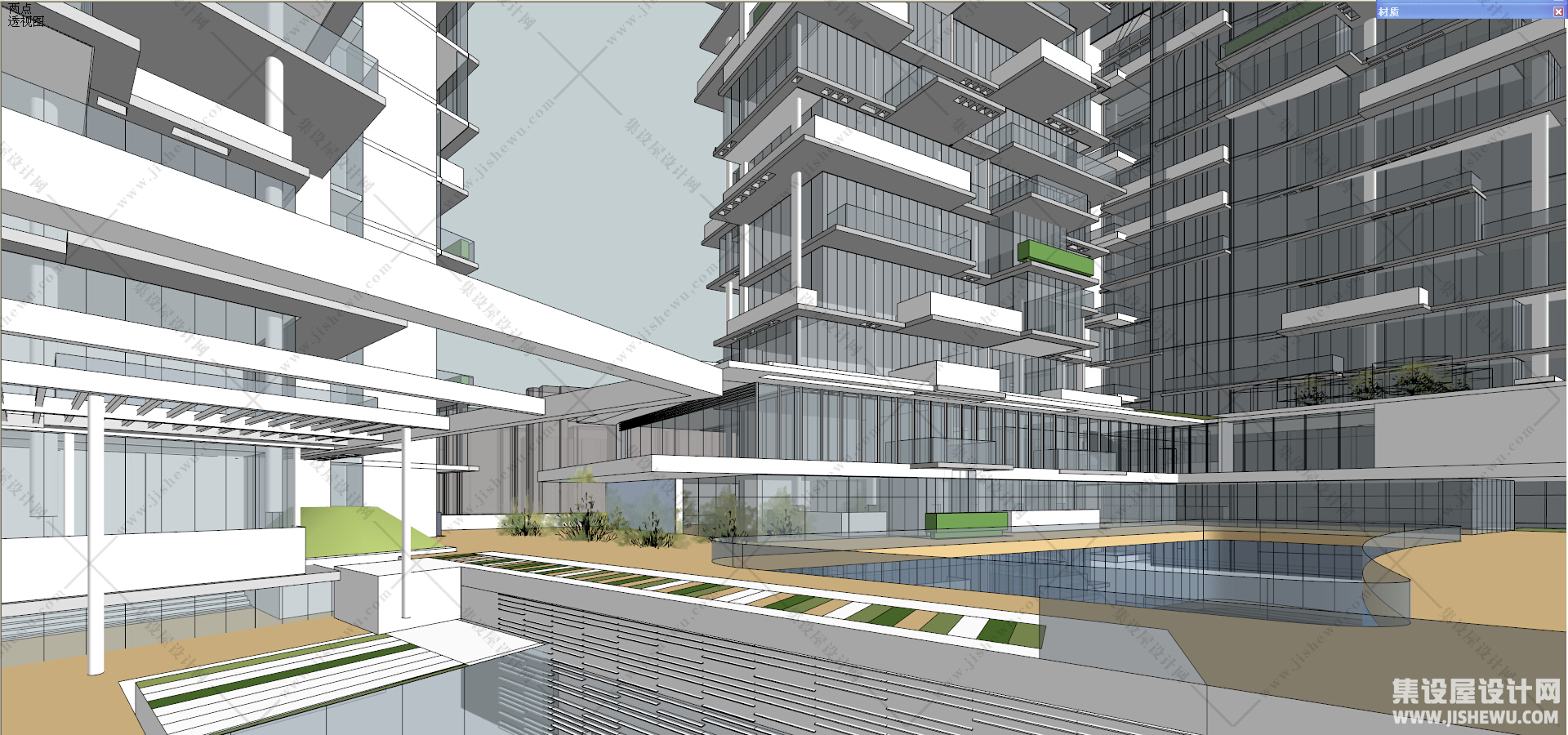 现代风格商业建筑模型-8