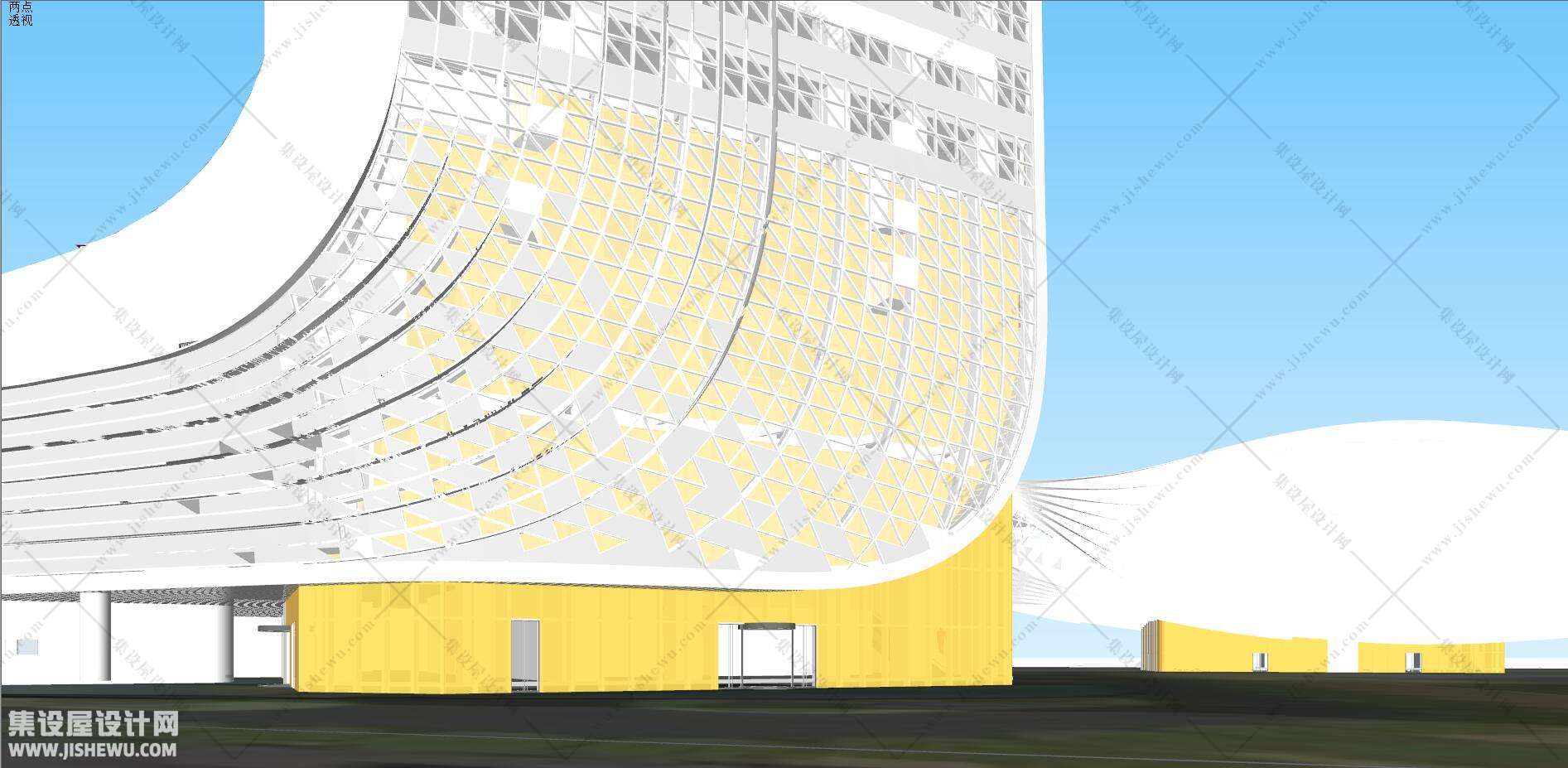 广东珠海横琴国际金融中心SU模型 Aedas-5