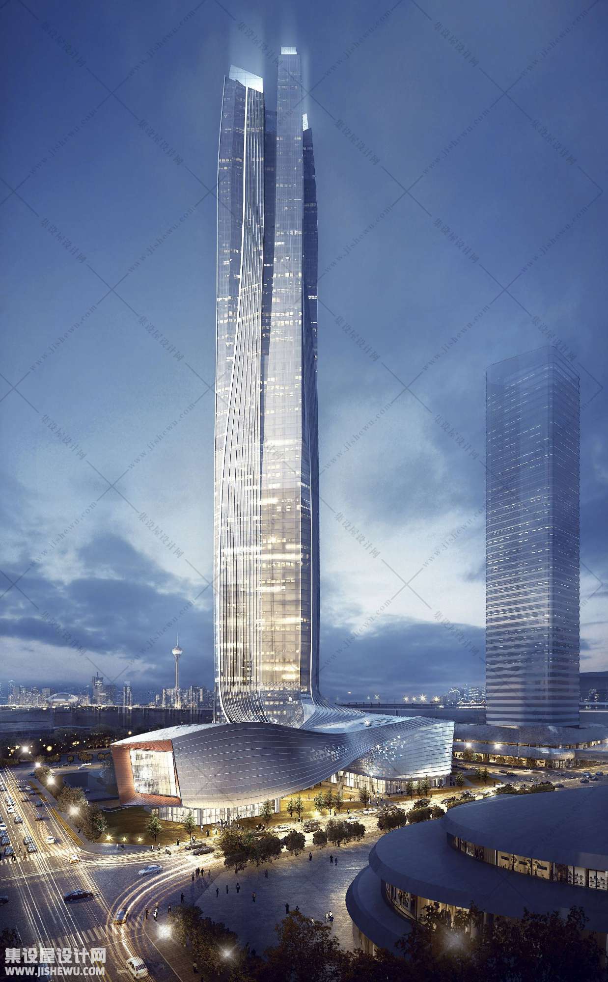 广东珠海横琴国际金融中心SU模型 Aedas-7