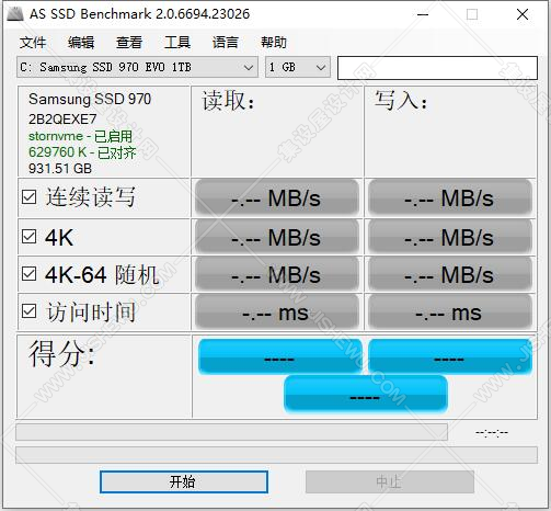 AS SSD Benchmark ASSSD固态硬盘检查 V2.0.6694