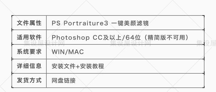 PS磨皮滤镜Portraiture 3一键自动美颜Photoshop人像后期插件