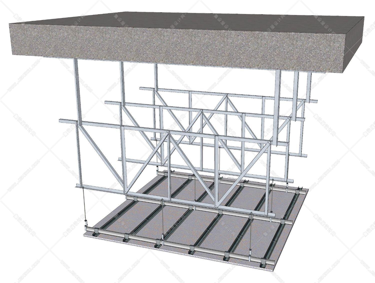 工艺节点《装饰工程常用基层做法》SU模型+CAD+基层厚度测算表！-27