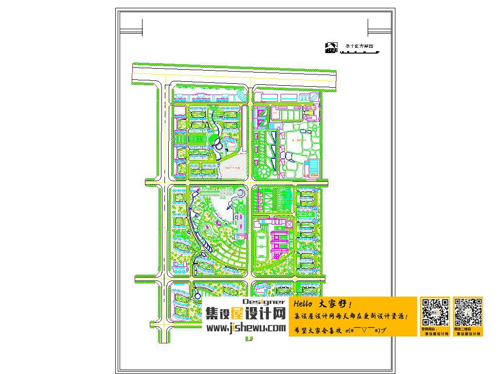 160套居住小区景观建筑规划CAD总平面图 房产小区CAD规划图-14