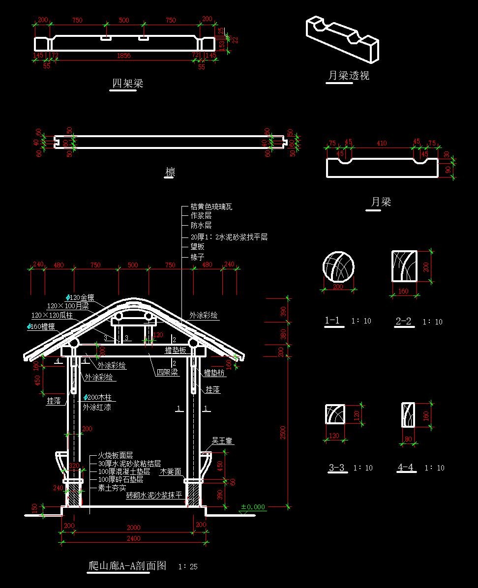 室外园林古建模块|数百种CAD平面树图例|园林节点样图-15