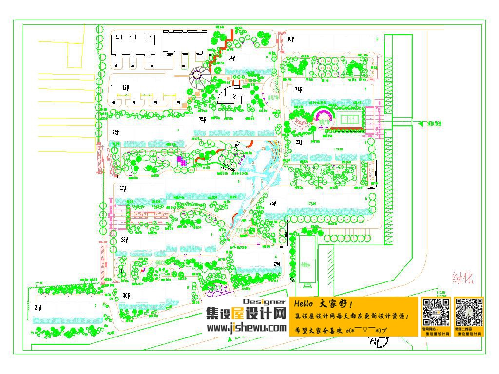 160套居住小区景观建筑规划CAD总平面图 房产小区CAD规划图-10