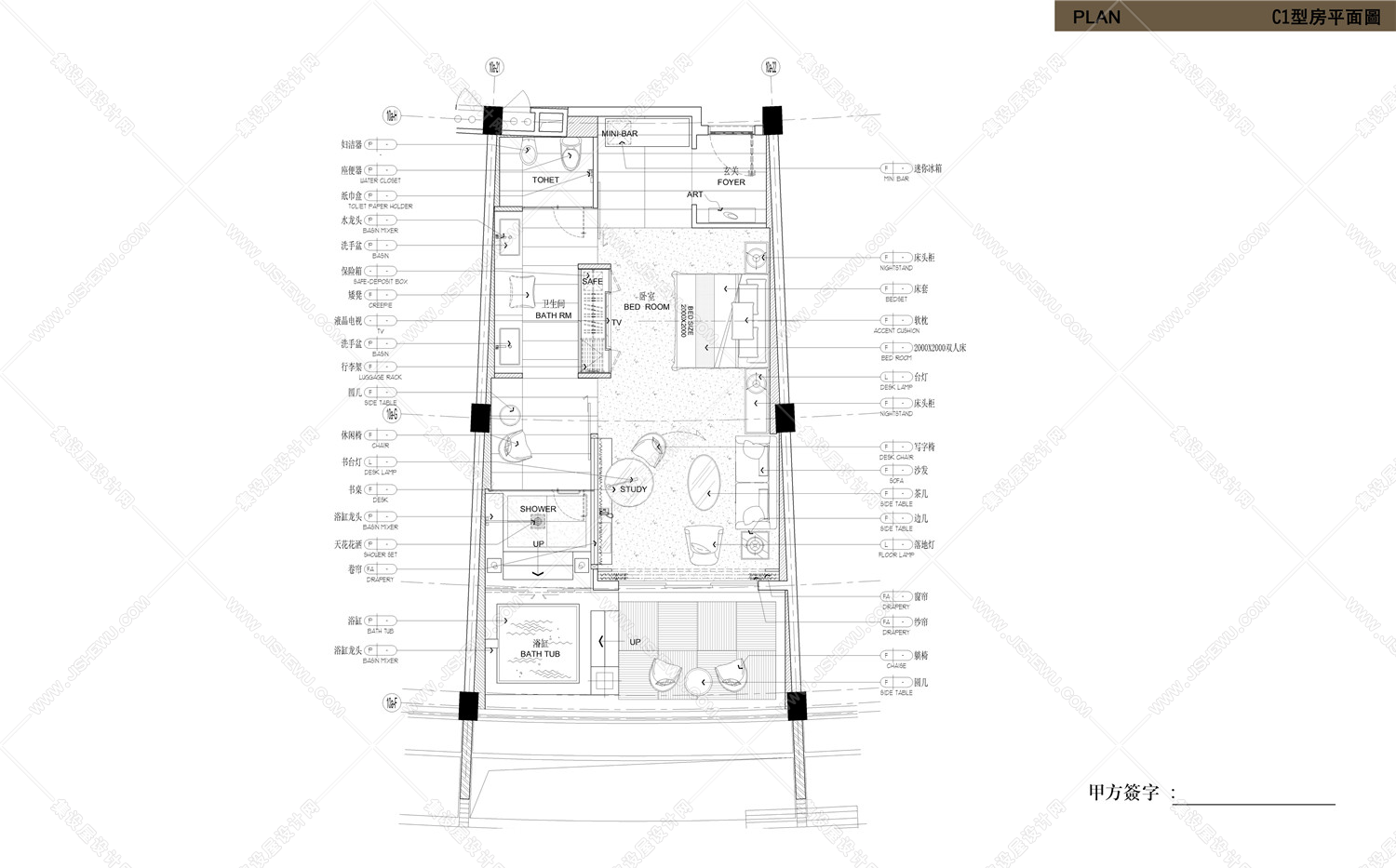 三亚鸿洲游艇国际酒店(这套很全，效果图大图，施工图，材料表，家具，洁具都有662M)-13