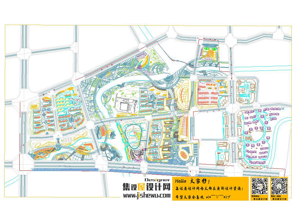 160套居住小区景观建筑规划CAD总平面图 房产小区CAD规划图-9