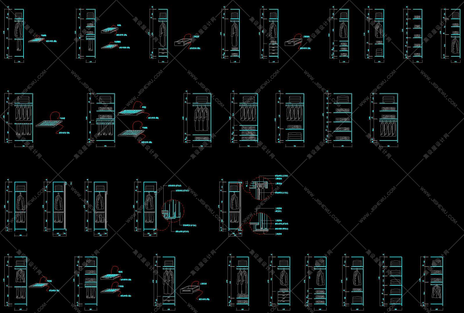 78款衣柜设计CAD详图-4