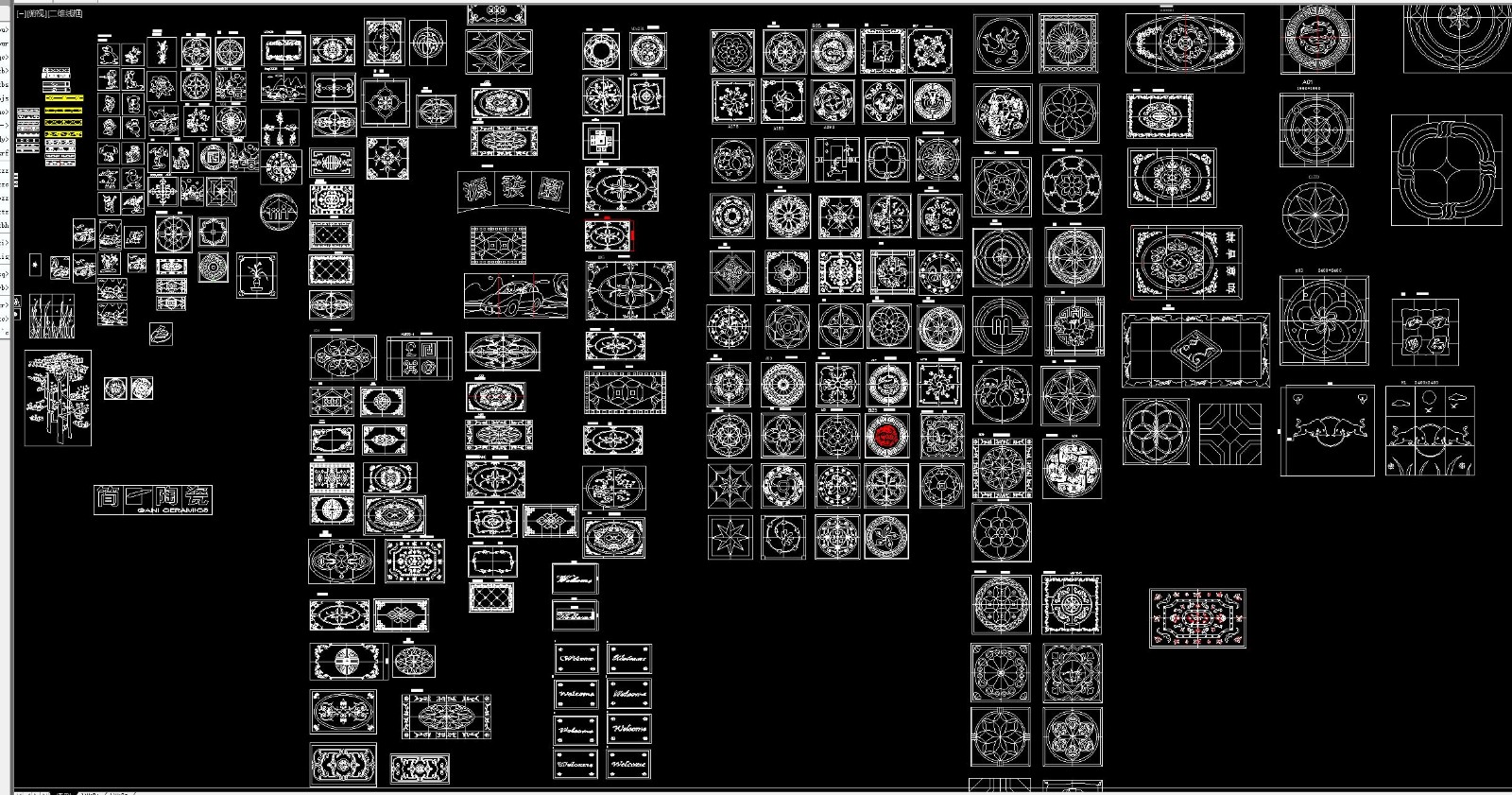 CAD施工图地面铺贴拼花大全1000种-5