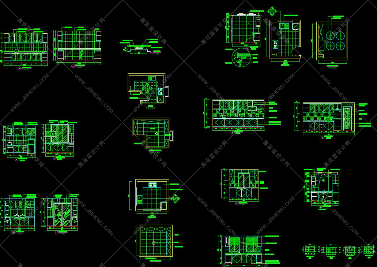 厨房类图库图块CAD合集大全丨DWG丨14MB-16