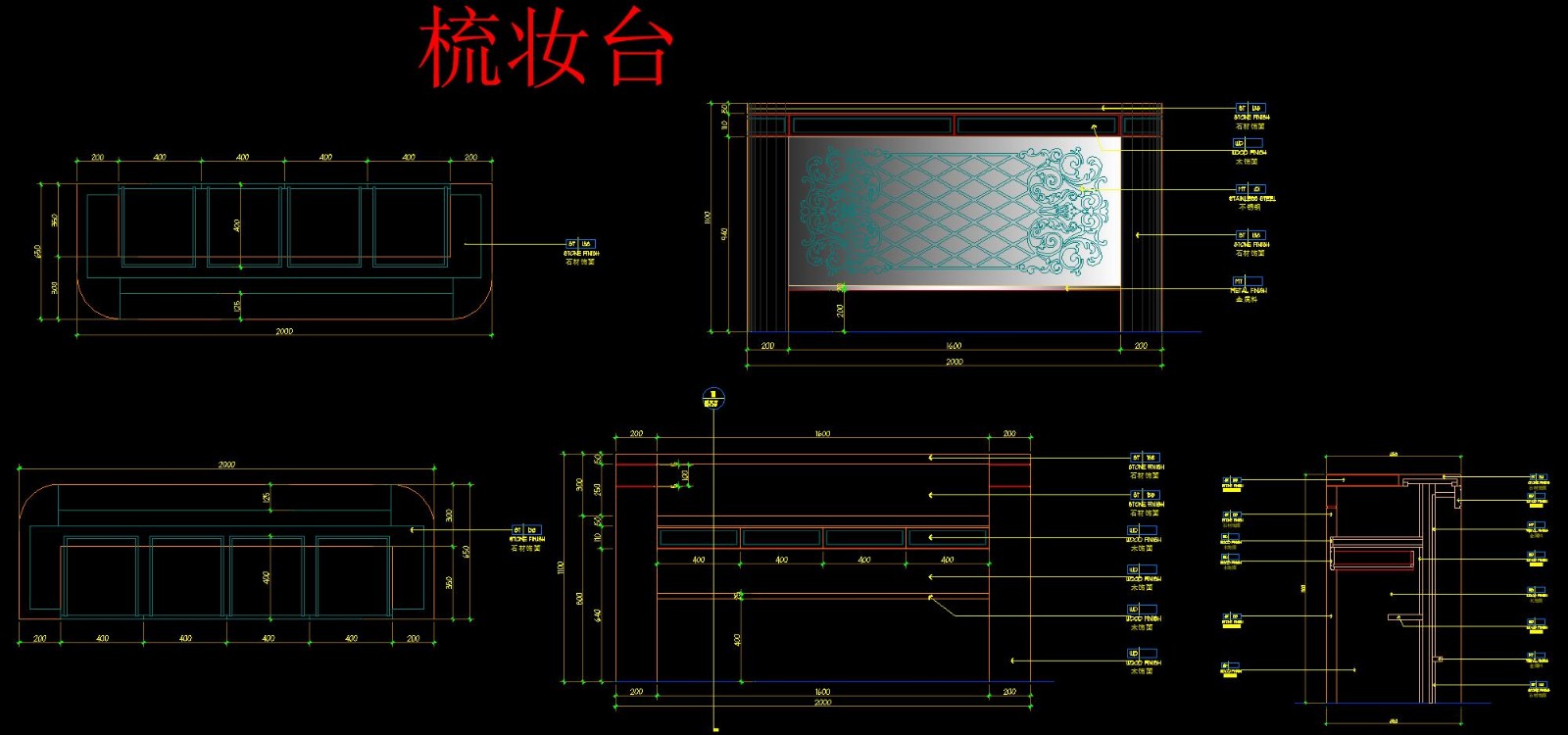 【酒店设计专用CAD图库丨平面家具CAD图库+立面图库+节点大样图库丨DWG格式丨42M-38