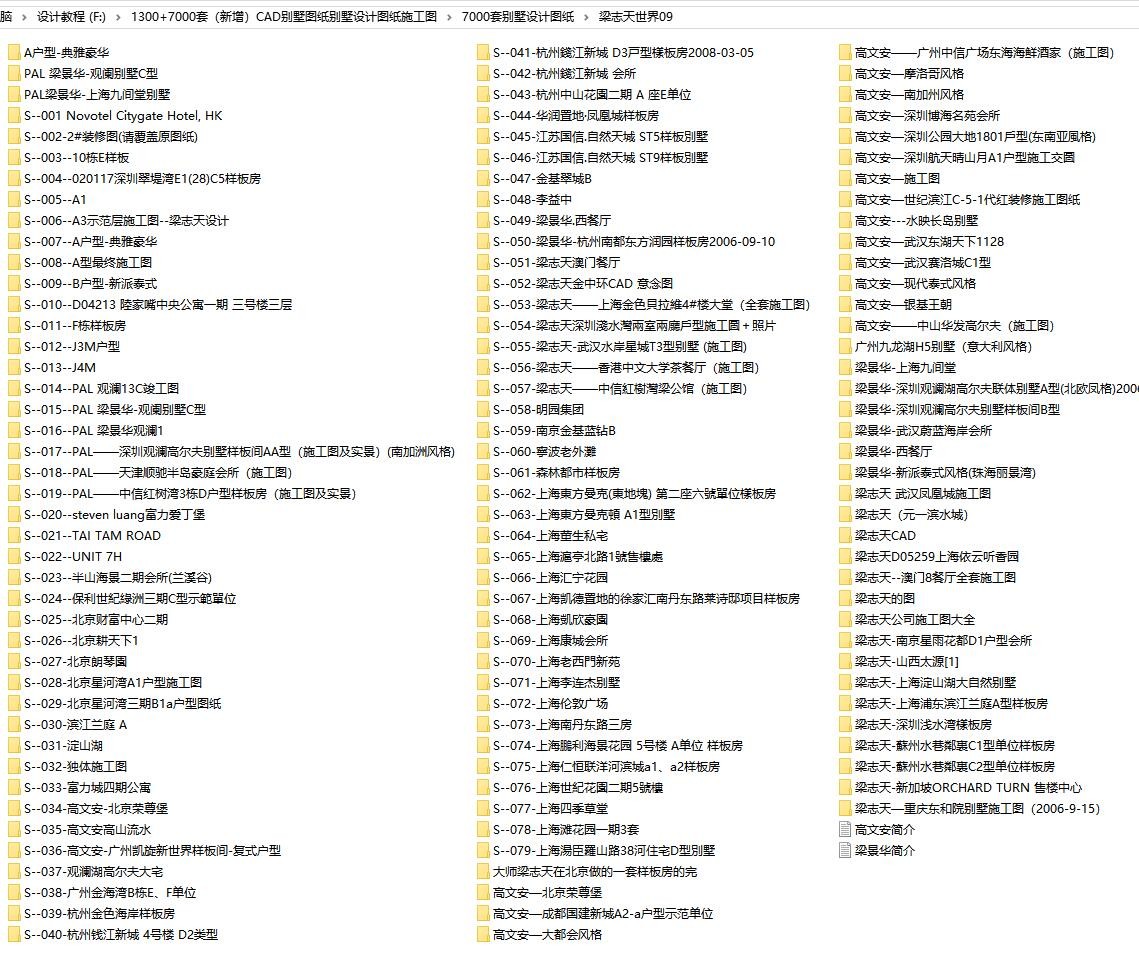 1300+7000套（新增）CAD别墅图纸别墅设计图纸施工图-9