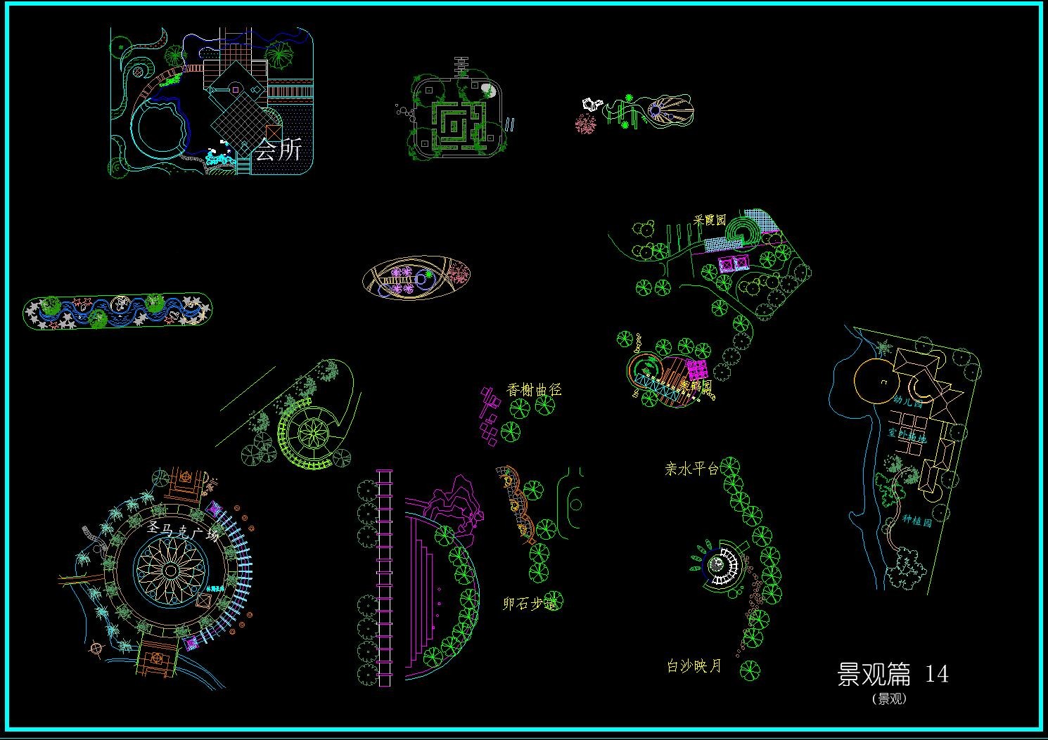 超过两百种CAD景观图块小样-14