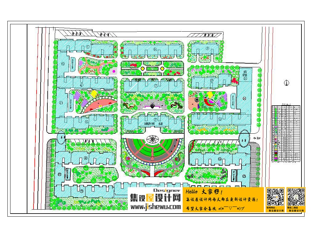 160套居住小区景观建筑规划CAD总平面图 房产小区CAD规划图-5