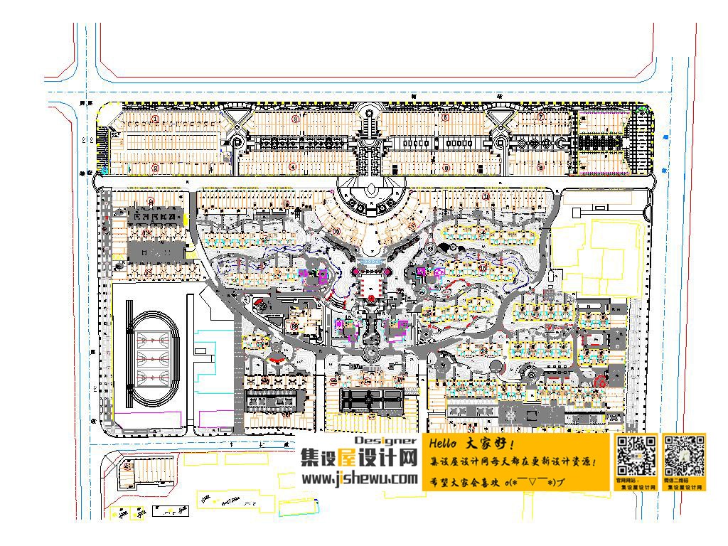 160套居住小区景观建筑规划CAD总平面图 房产小区CAD规划图-7