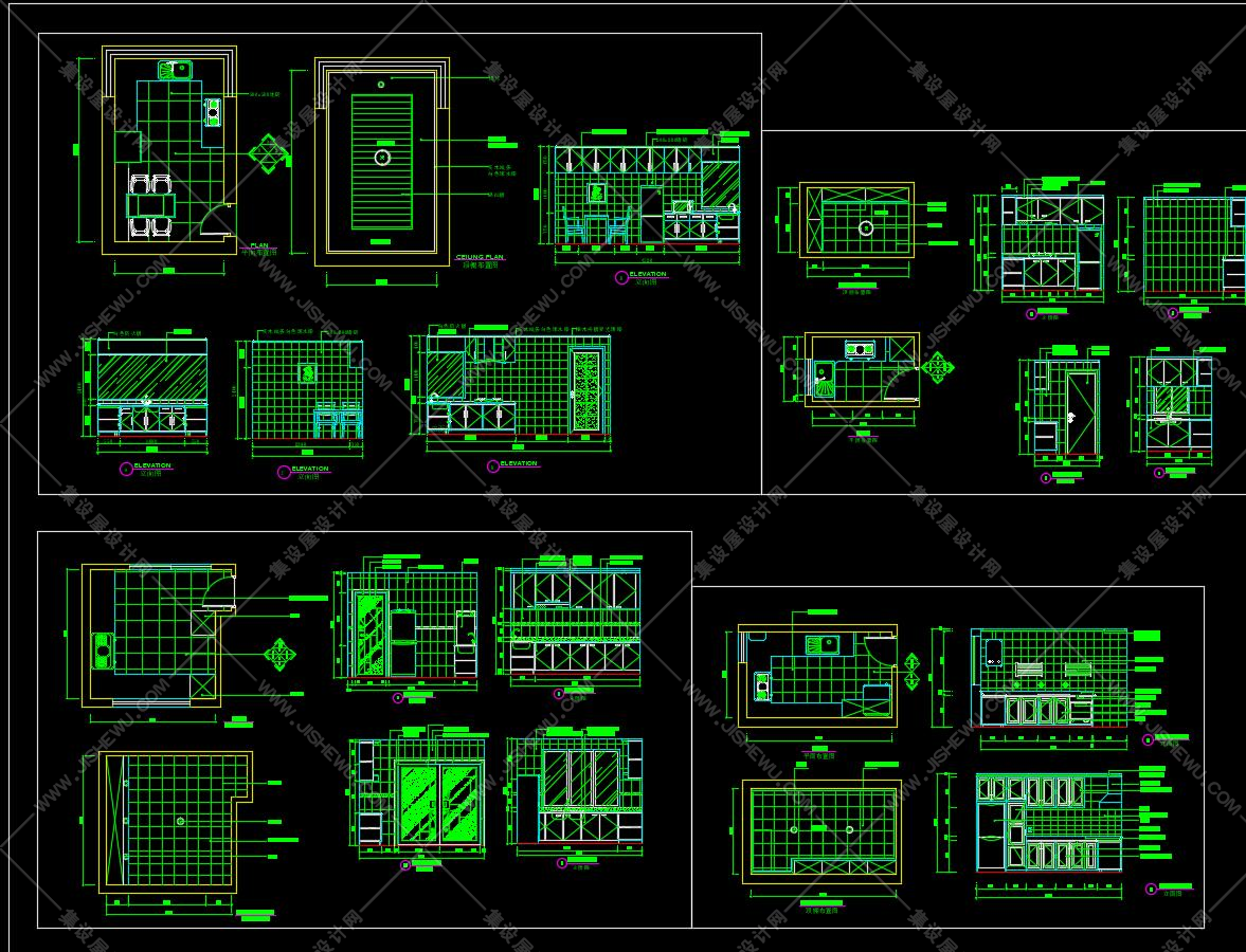 厨房类图库图块CAD合集大全丨DWG丨14MB-14
