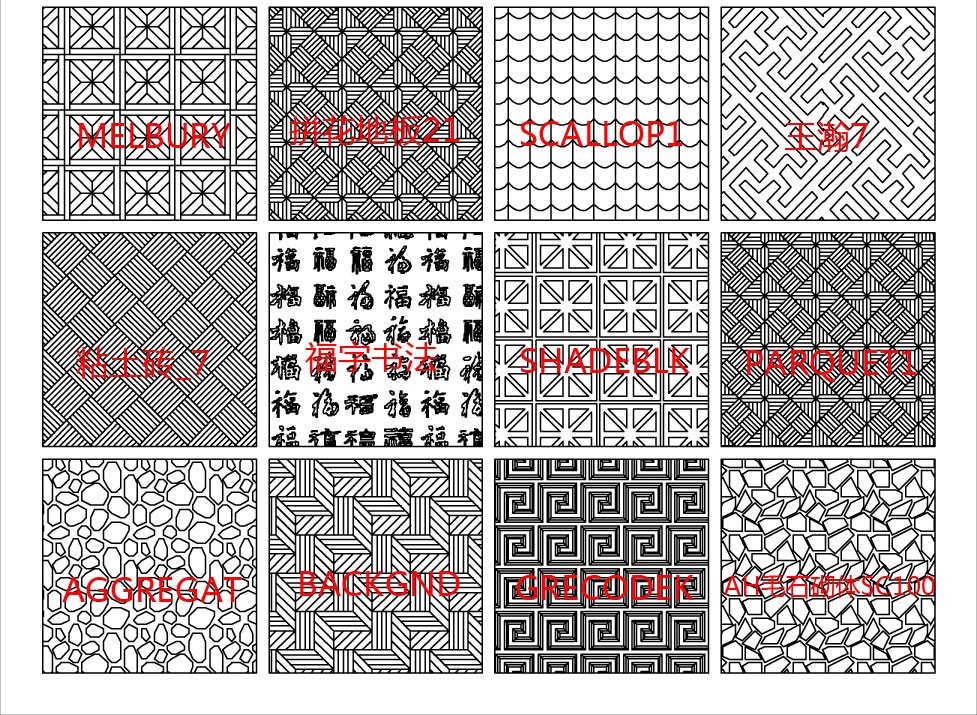 CAD字体库大全及填充图案大全 共5399个-10