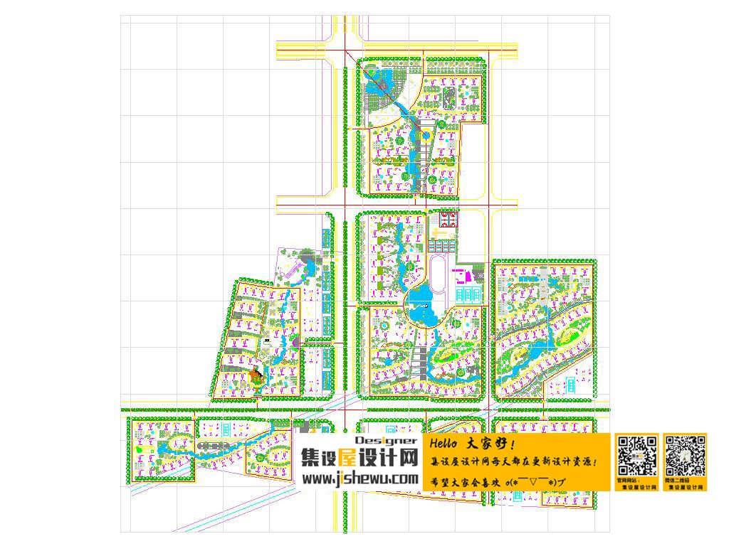 160套居住小区景观建筑规划CAD总平面图 房产小区CAD规划图-8