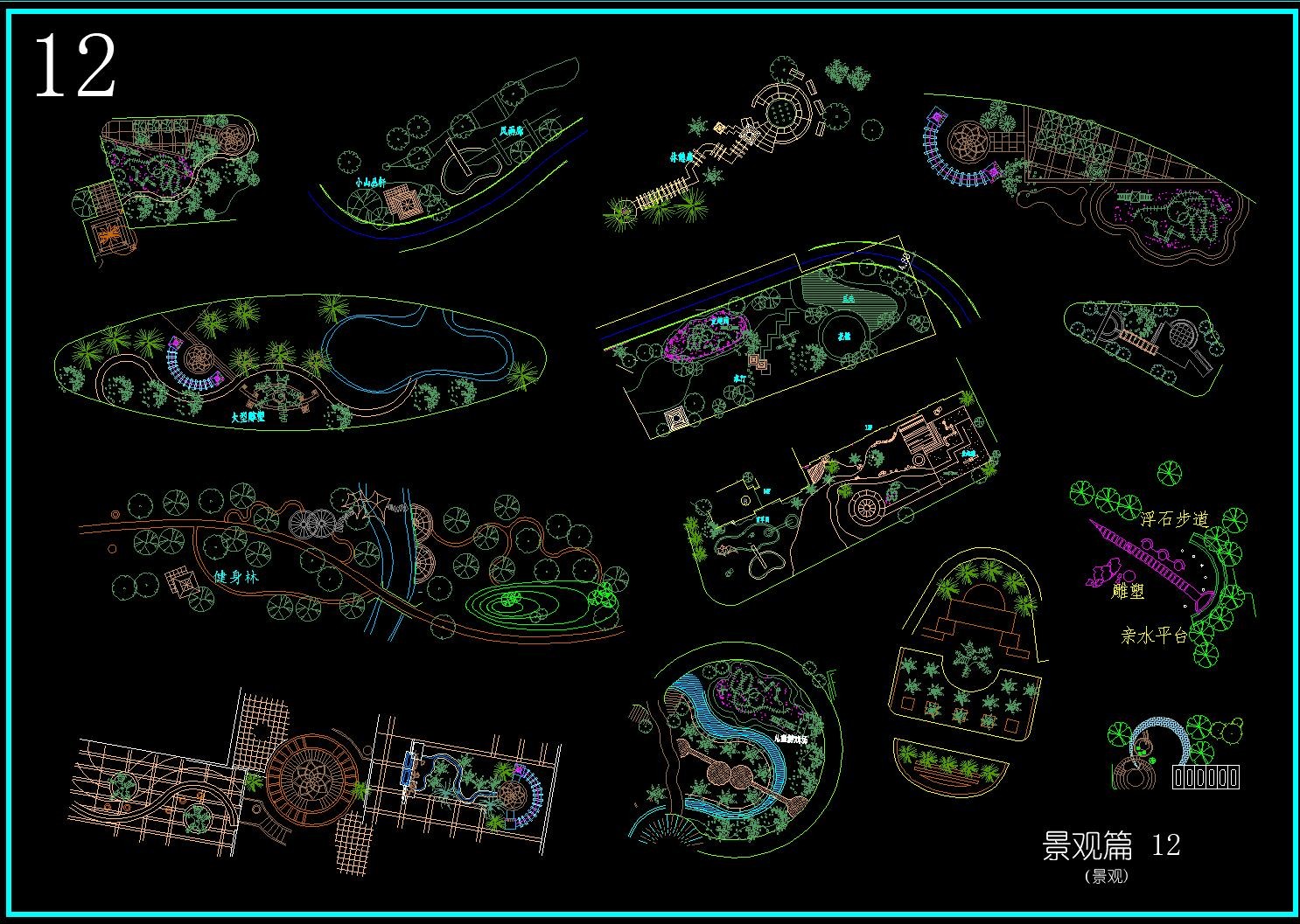 超过两百种CAD景观图块小样-12