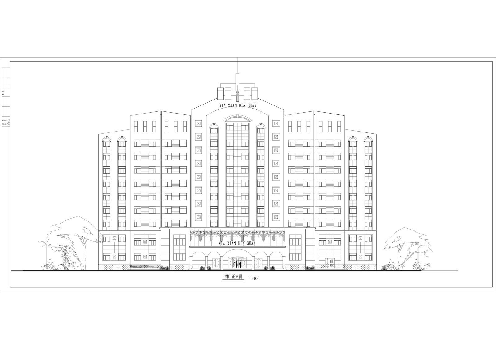 【高层建筑施工图】1300套高层小区施工图 小区多层高层户型住宅楼建筑设计施工图纸CAD设计立面大全套图库-35