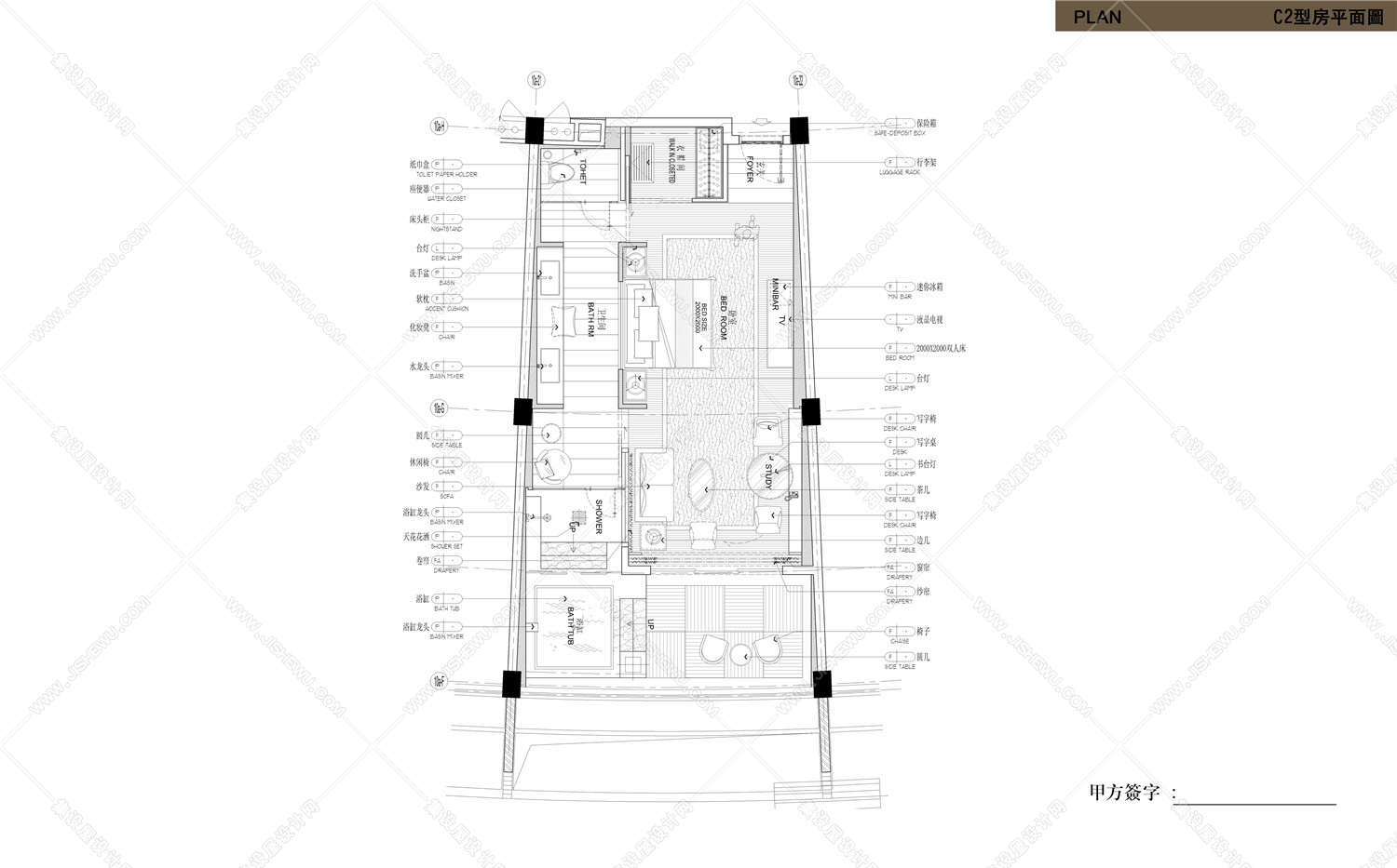 三亚鸿洲游艇国际酒店(这套很全，效果图大图，施工图，材料表，家具，洁具都有662M)-14