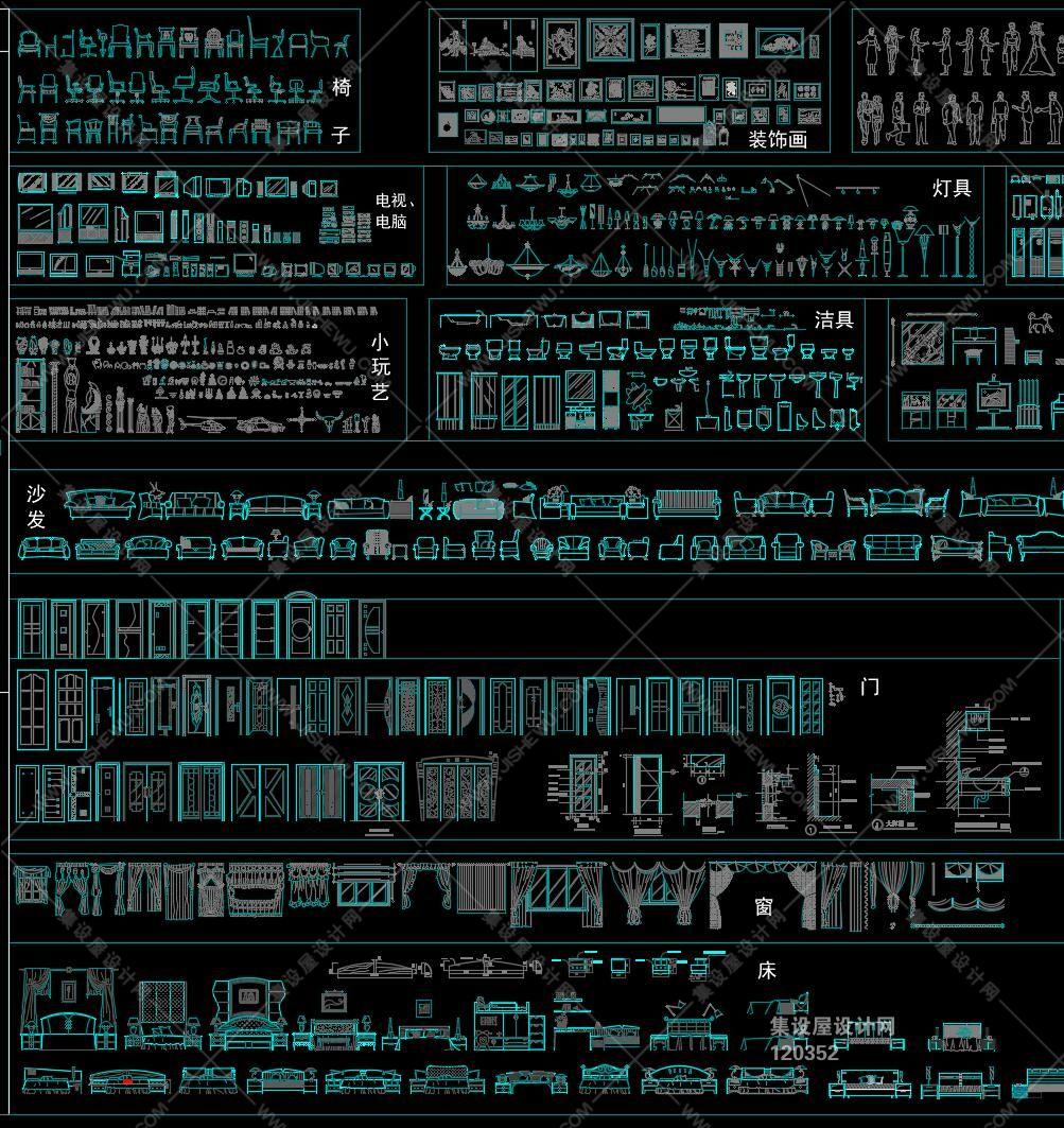 设计师必备的精湛图库 软装陈设CAD图库-2