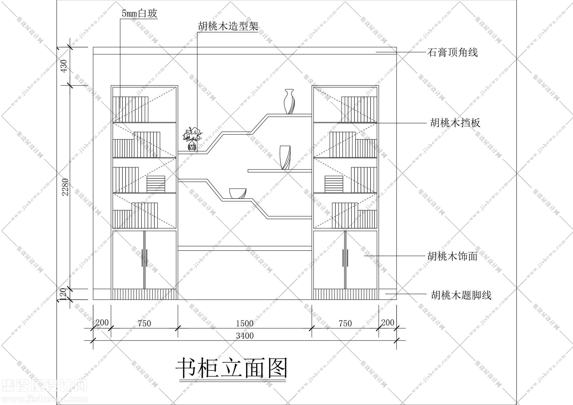 38款常用板式酒柜CAD图库-8