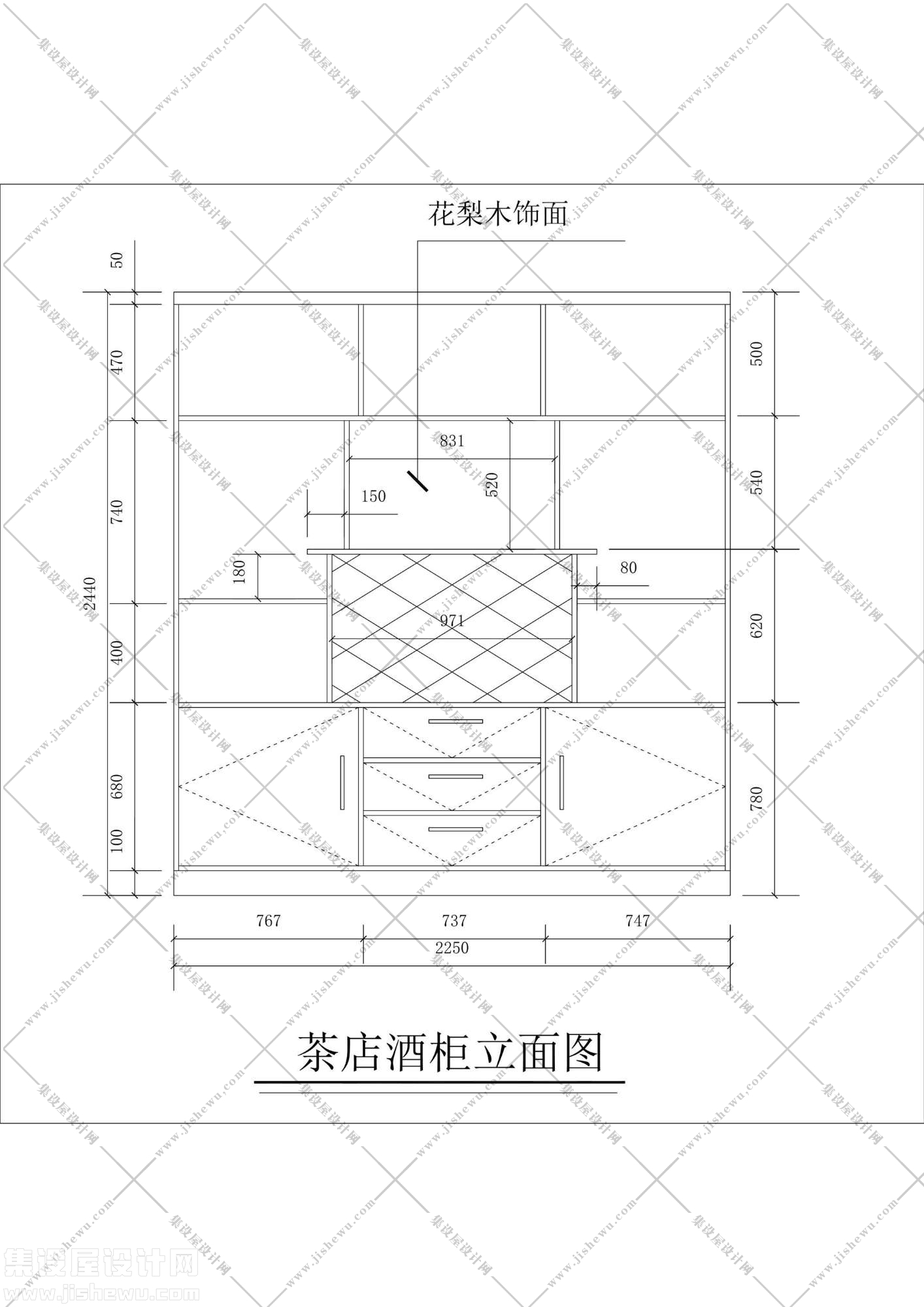 38款常用板式酒柜CAD图库-7