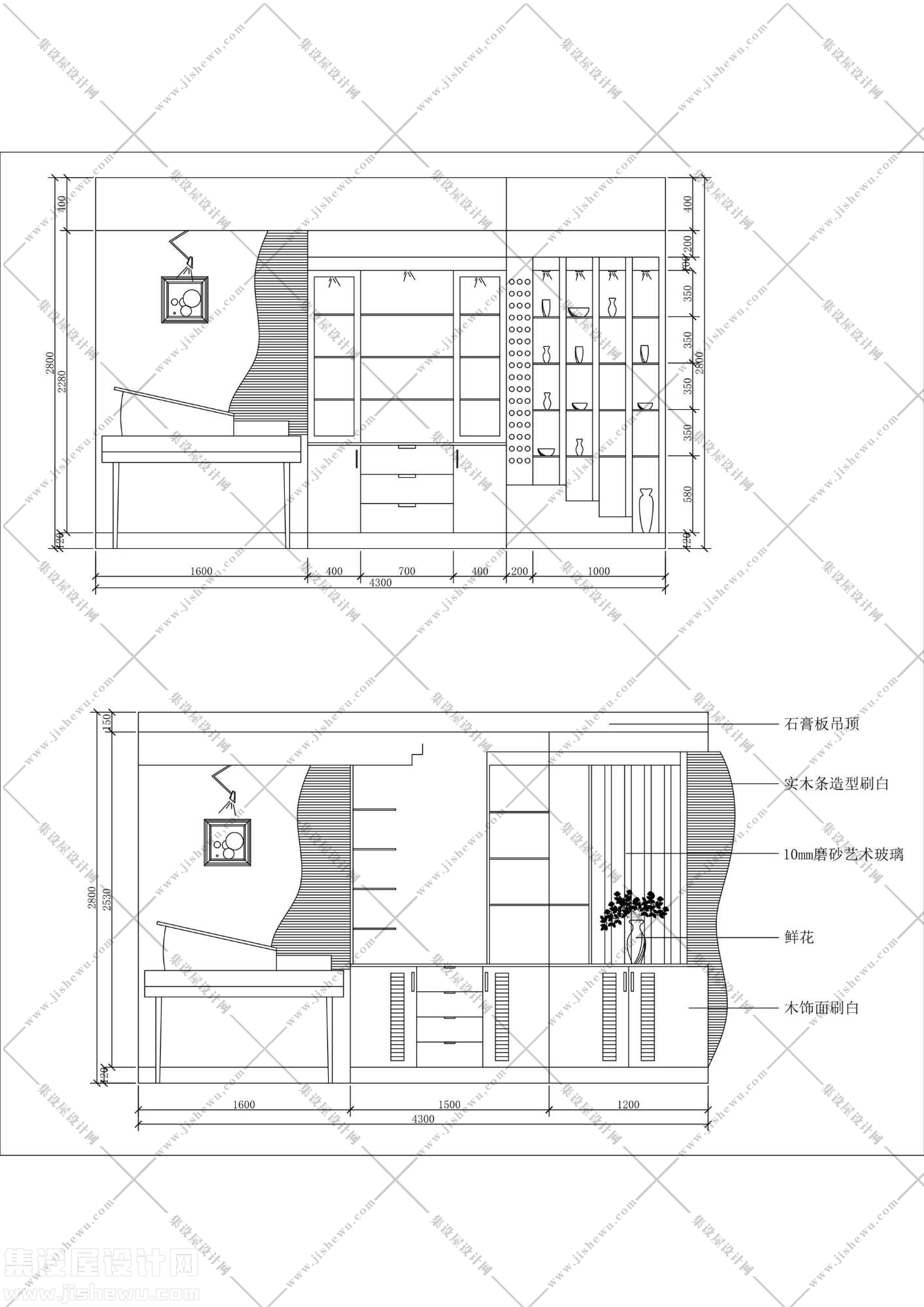 38款常用板式酒柜CAD图库-11