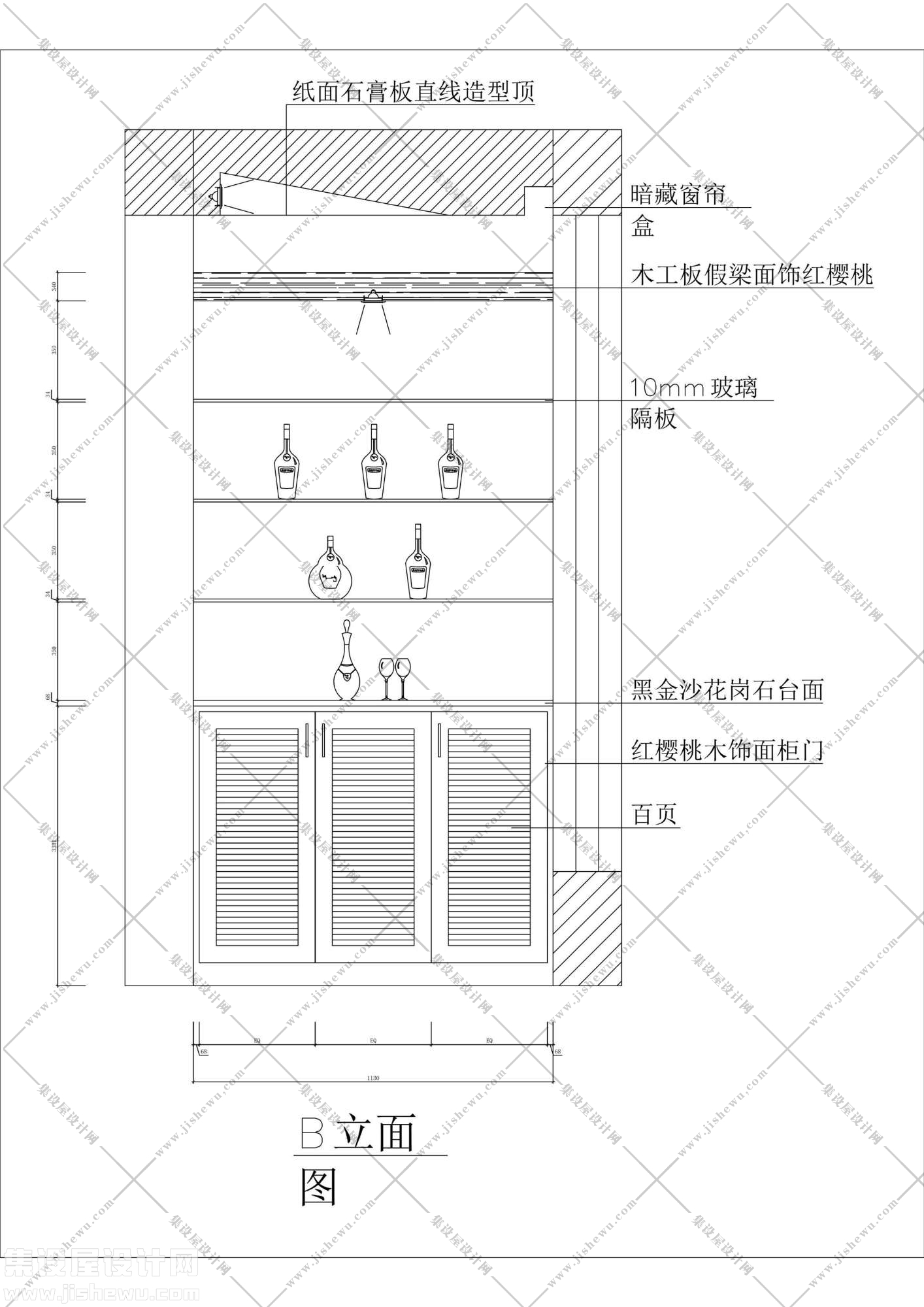 38款常用板式酒柜CAD图库-5