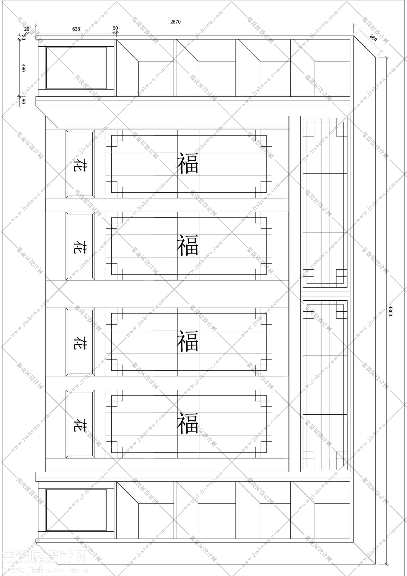 42套酒柜CAD立面图库-27