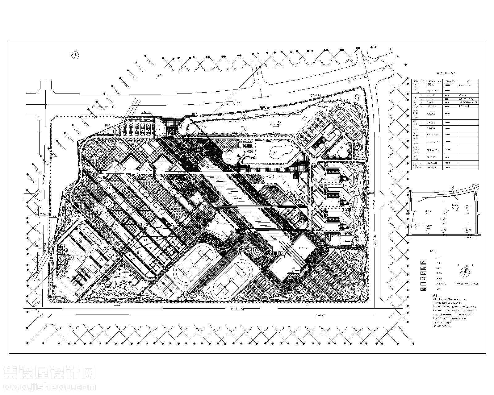 12 某大学校园景观设计总平面图-1