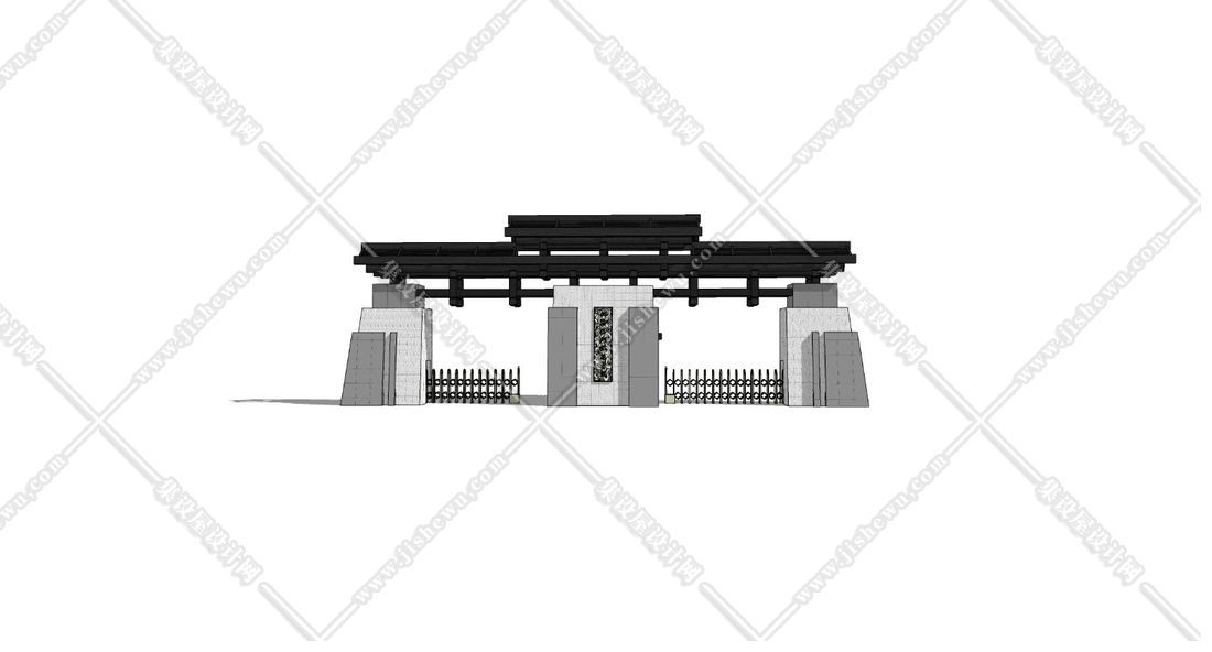 新中式入口大门 -1